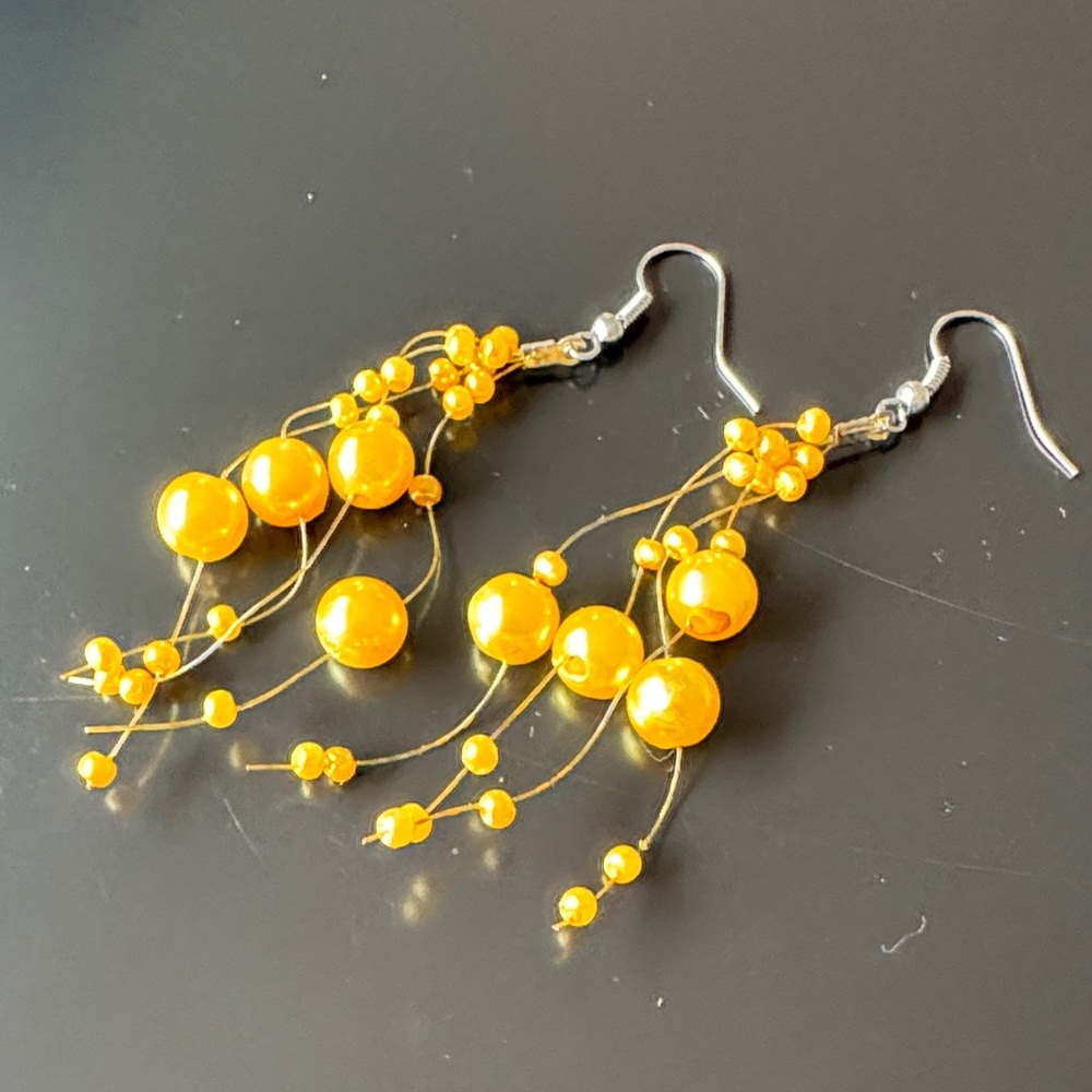 Elegant Gold Beaded Earrings